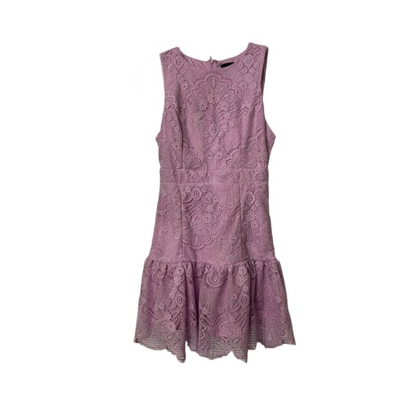 Mustard Seed Purple Eyelet Sleeveless Dress w High Neckline, Size Medium, Party - Picture 1 of 4